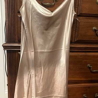 Champagne Satin Mini Slip Dress