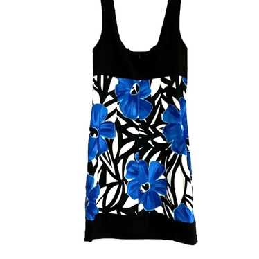 Dressbarn Dress Floral Black Blue Size 6 NWOT