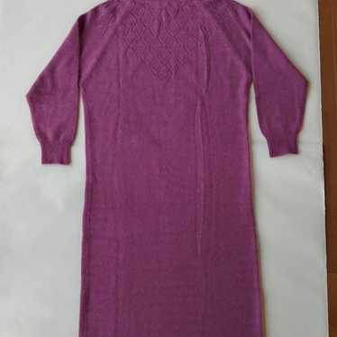 L'ETRE Purple Turtle Neck Long Sleeve Knit Dress