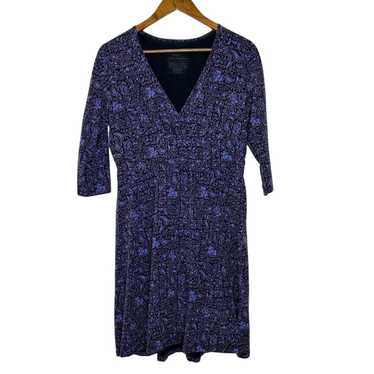 Patagonia Purple Floral Print Dress L Organic Cott