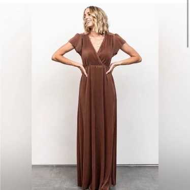 Baltic Born Athena Pleated Bronze Maxi Dress