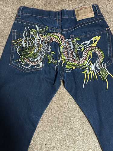 Smoke Rise SMOKE RISE DRAGON EMBROIDERED JEANS