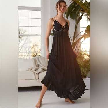 Free People One Adella Maxi Dress Black bohemian B