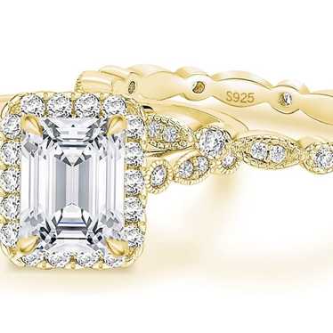 Beautiful two band Diamond ring - faux engagement 