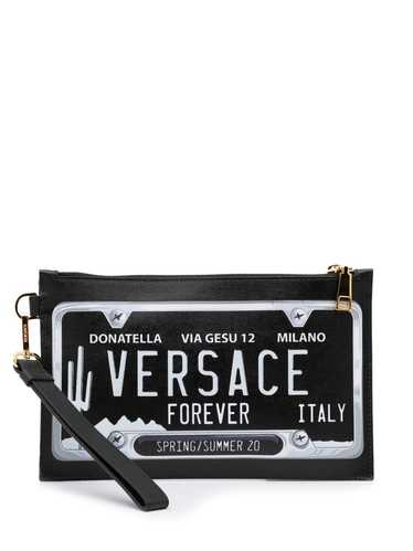 Versace Pre-Owned 2020 License Plate clutch - Blac