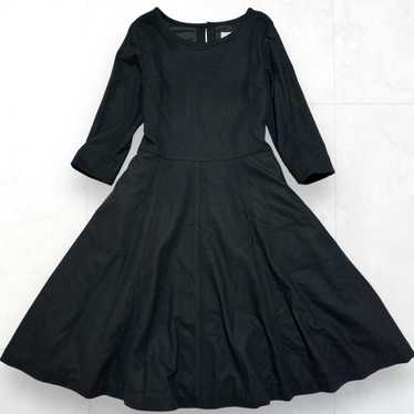 Margaret Howell 100% Wool Flared Long Dress Black 