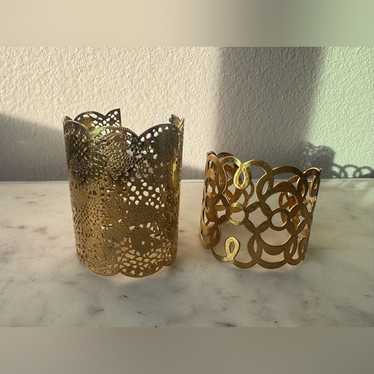 Vintage Lot of 2 Stella and Dot Gold Cuff