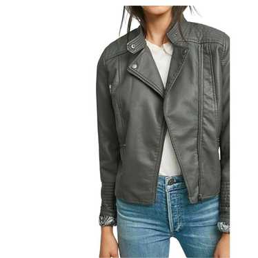 Anthropologie Ett:Twa Gray Vegan Leather Cropped M