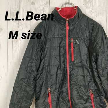 LL Bean Reversible Nylon Jacket Fur Jacket Embroid