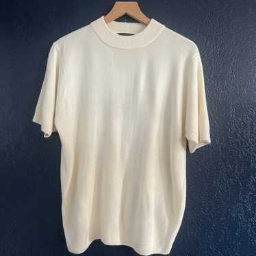 Vintage Sag Harbor Mock Neck Short Sleeve Top