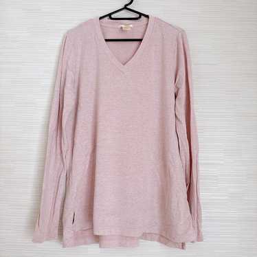 Matty M Knit V-Neck Solid Pink