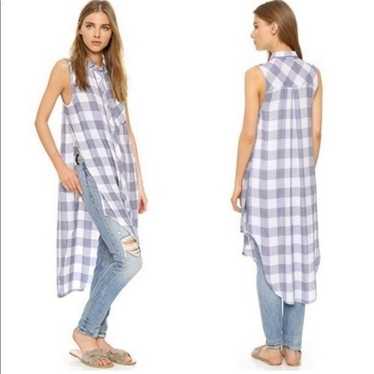 Rails Jordyn River white check split side button … - image 1