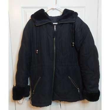 Jones New York Vintage Black Quilted Faux Fur Line