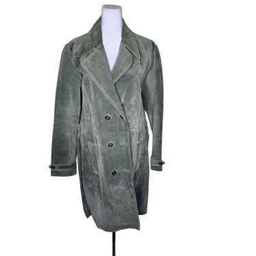 Vintage Y2K Wilsons Suede Trench Coat Belted Women