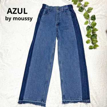 AZUL by moussy Wide Leg Cut-off Patchwork Denim 27