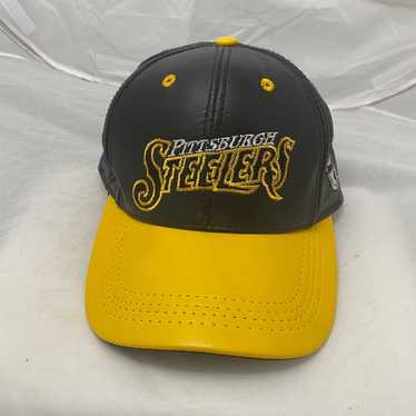 Vtg Pittsburgh Steelers Leather Snapback