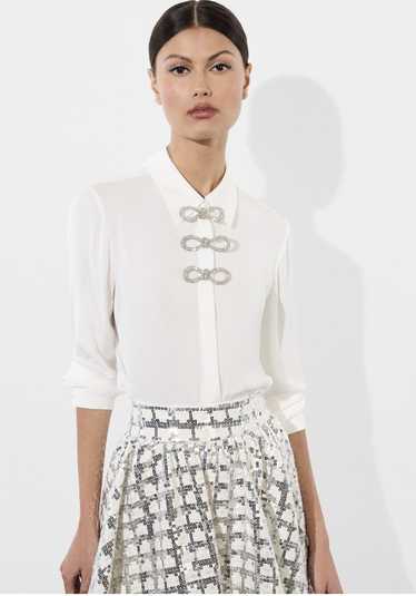 Alice + Olivia ALICE AND OLIVIA WILLA PLACKET BOW 