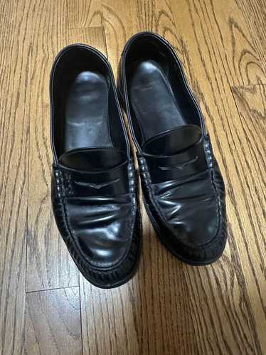 Yves Saint Laurent YSL penny loafers black on blac