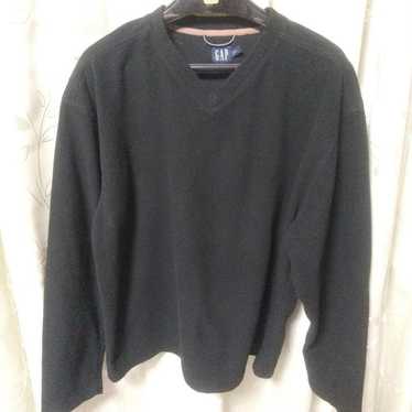 OLD GAP 00S V-neck fleece top black M Vintage USED