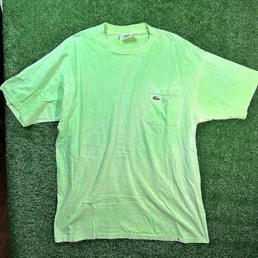 80's USA製 LACOSTE ラガーシャツ 染み込みプリント