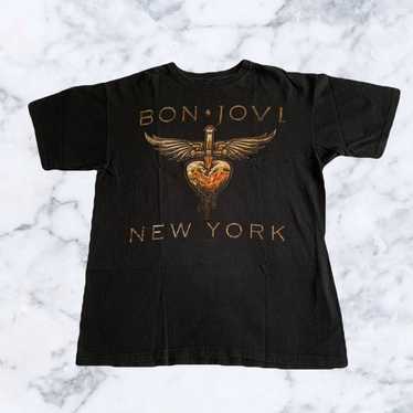 bon jovi 1987 ツアーTシャツ 80s Vintage Bon Jovi 1987 Rare Band Music Tour Black Medium T