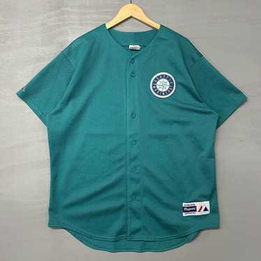 RARE VTG Seattle Mariners Powell Majestic Teal Pinstripes