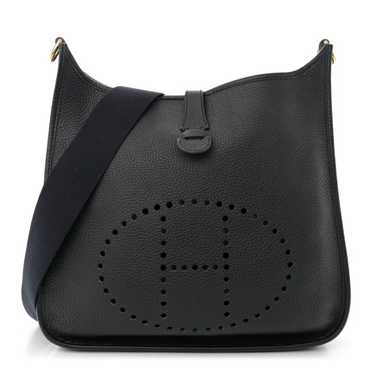 HERMES Taurillon Clemence Evelyne PM Black