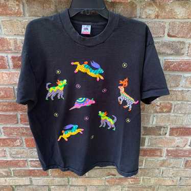 Vintage made in the usa animals art tee