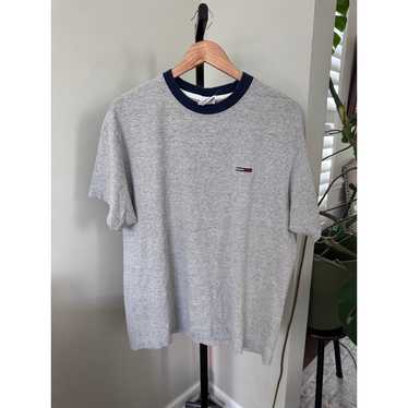 Vintage Y2K Mens Tommy Hilfiger Gray T Shirt