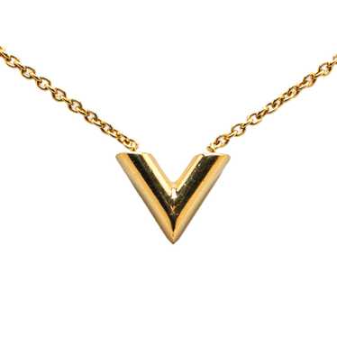 Gold Louis Vuitton Gold Plated Essential V Necklac