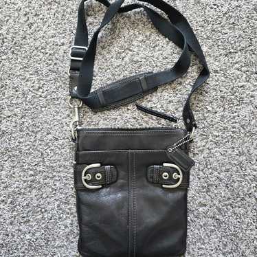 Coach leather crossbody black