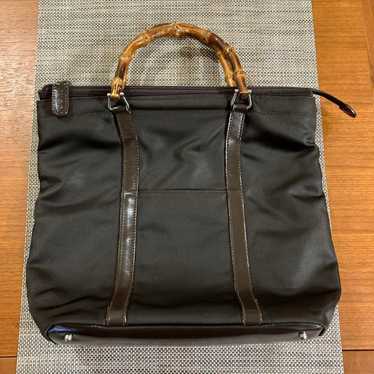 Gucci Bamboo Handle Nylon Tote Bag