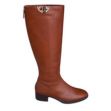 TORY BURCH “Sidney” Penny Brown Leather Boots