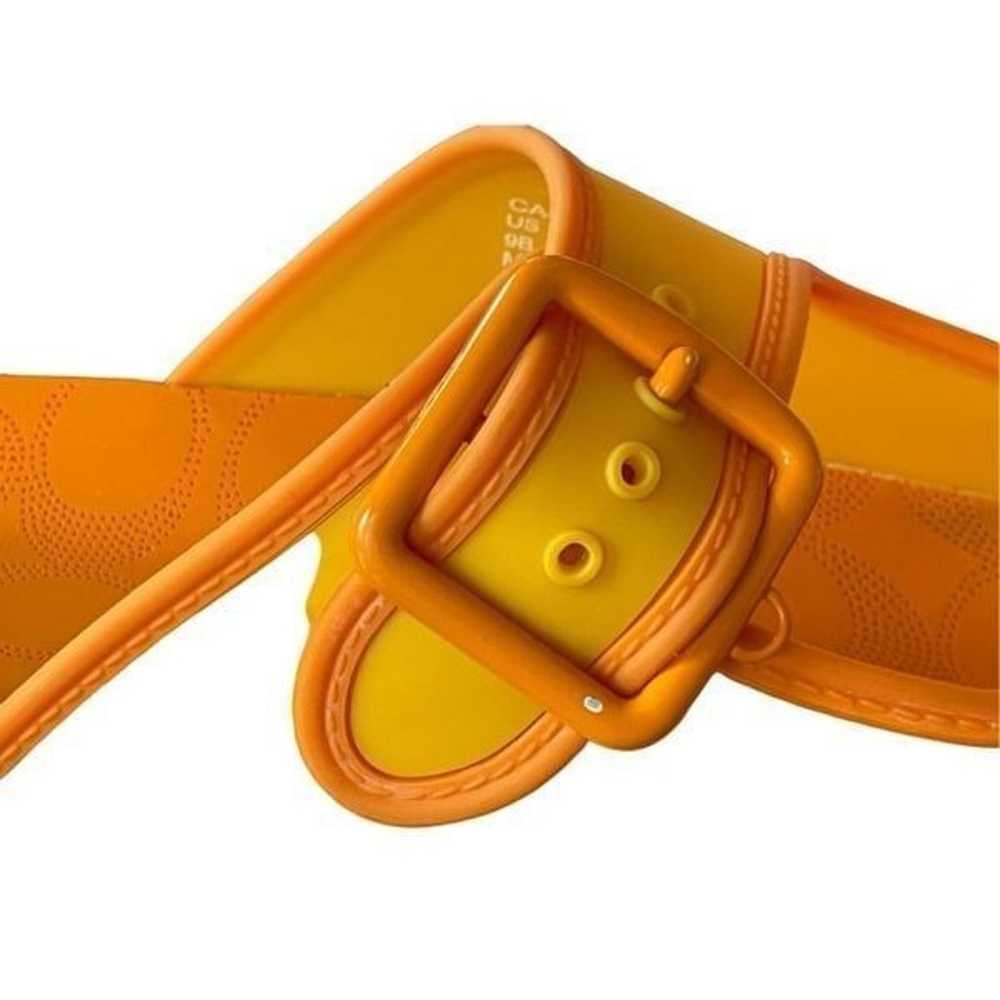 COACH Yellow Orange Lucy Rubber Platform Slide Sl… - image 4