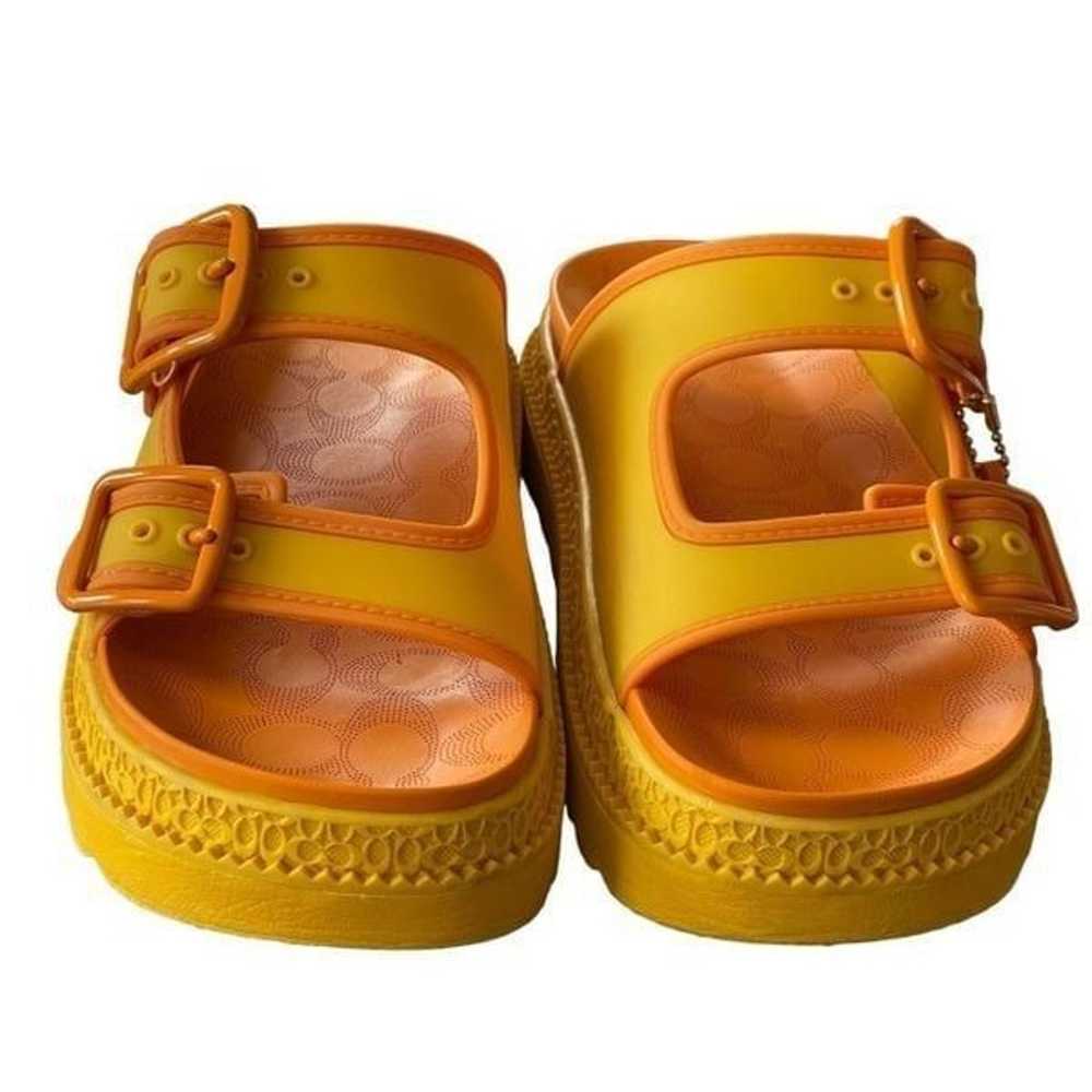 COACH Yellow Orange Lucy Rubber Platform Slide Sl… - image 6