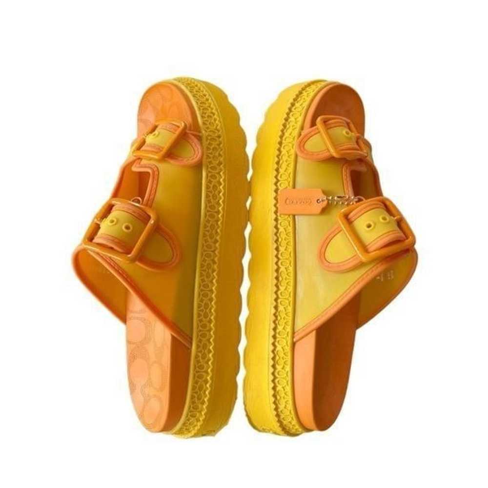 COACH Yellow Orange Lucy Rubber Platform Slide Sl… - image 7