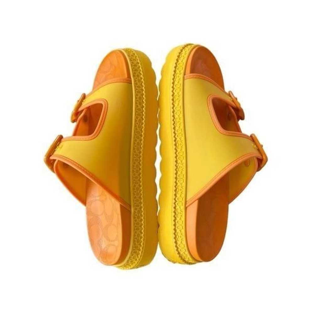 COACH Yellow Orange Lucy Rubber Platform Slide Sl… - image 8