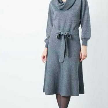 Long Sleeve Knit Dress - Gray