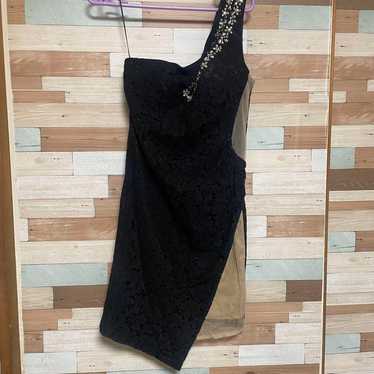 Black Lace One-Shoulder Dress M