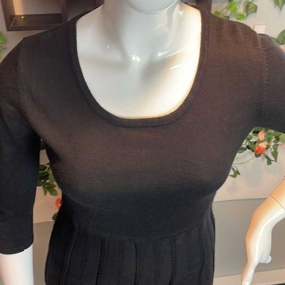 ABS Black Sweater Knitted 3/4 Sleeve Round Neckli… - image 7