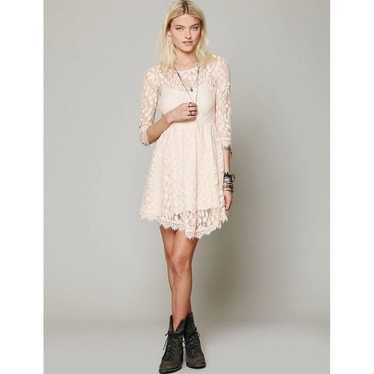 Free People floral leaf lace design dress