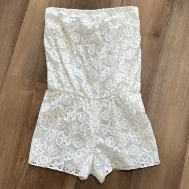 Lilly Pulitzer White Sand Dollar Lace Lilah Romper