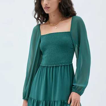 Aritzia Wilfred dark green emerald tempest mini dr