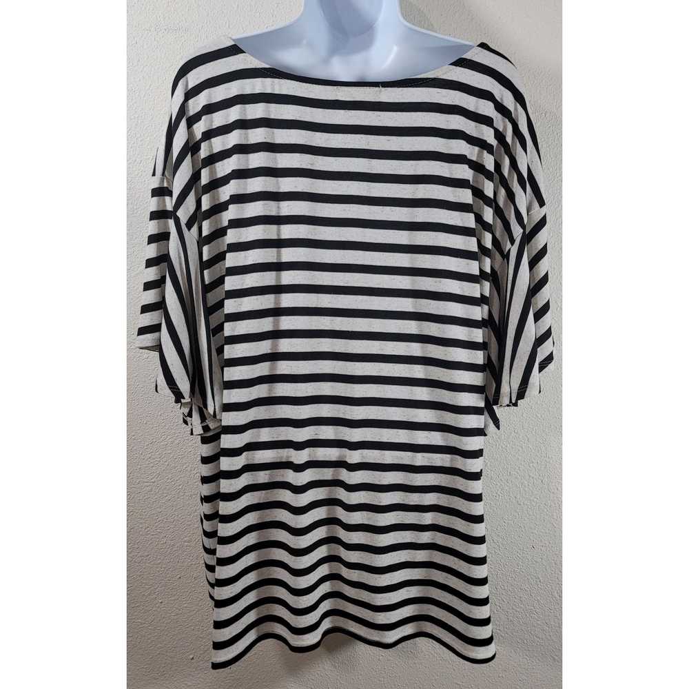 Other 89th & Madison Black Cream Striped Bell Sle… - image 2