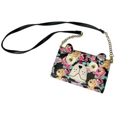 Betsey Johnson Floral Dog Face Crossbody Wallet Ba