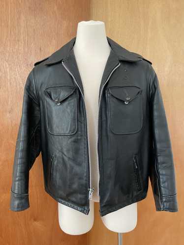 Vintage 70s Heavy Leather Police Motorcycle Jacket | eBay