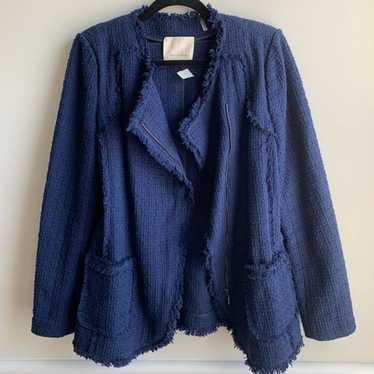 Rebecca Taylor navy tweed zip up jacket