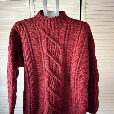 L.L. Bean Chunky Cable Hand  Knit Sweater  Vintage