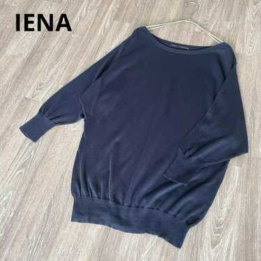 IENA knit boat-neck dolman sleeve long-sleeve navy