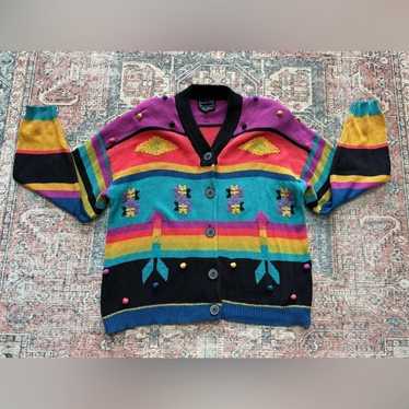 VTG 90’s Carole Little Geometrical Cardigan Sweate